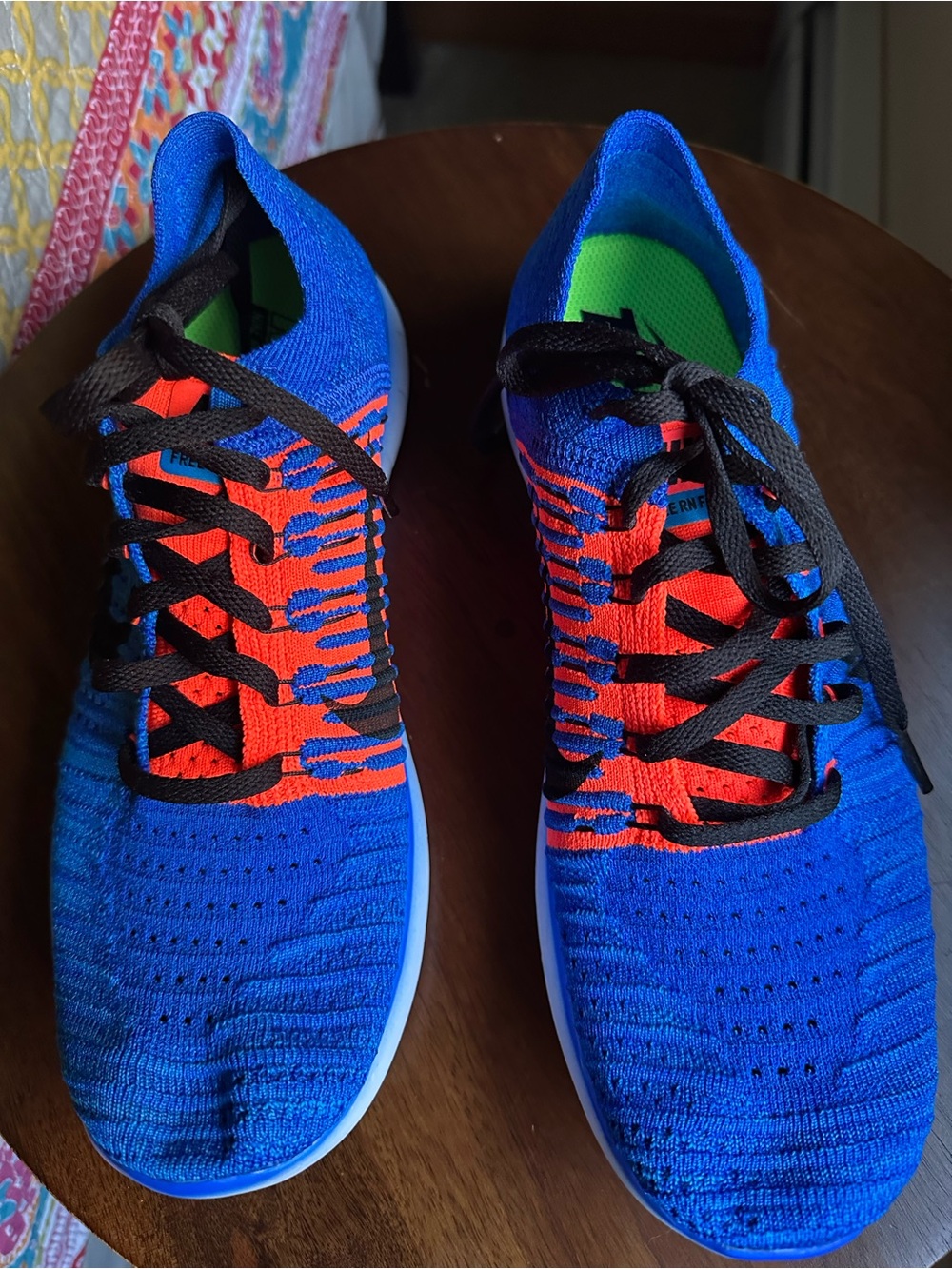 Nike Free RN Flyknit 2016 Racer Blue Orange 831069-405 Men's Size 8.5